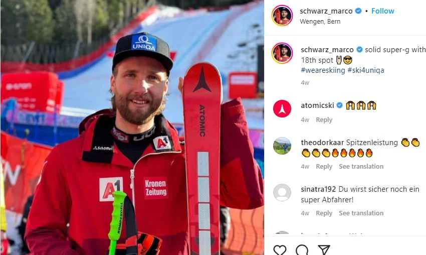 Marco Schwarz Alter, Vermögen, Eltern, Ehefrau, Kinder, Größe