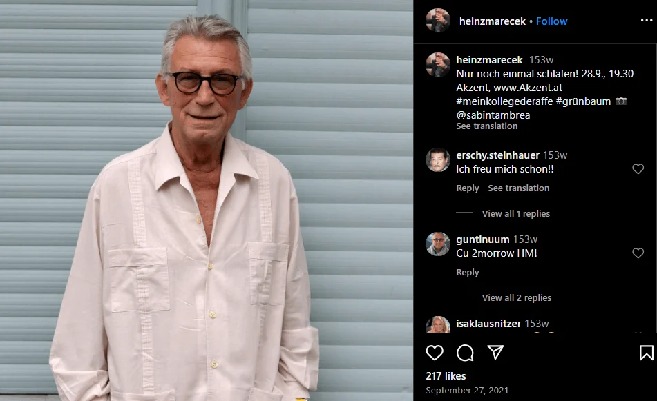 Heinz Marecek Krank, Alter, Partner, Vermögen, Kinder, Größe