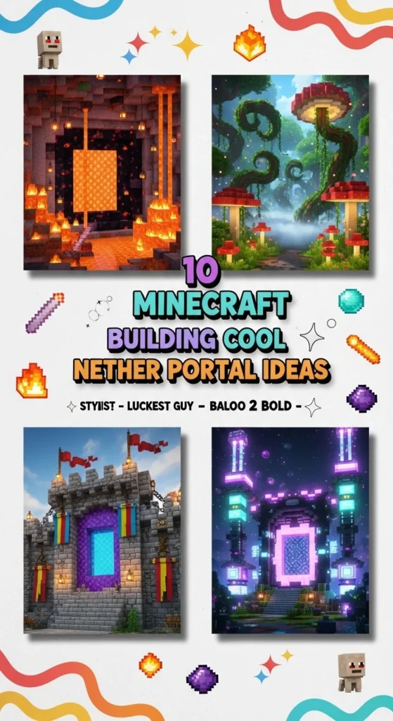 10 Minecraft Building Cool Nether Portal Ideas