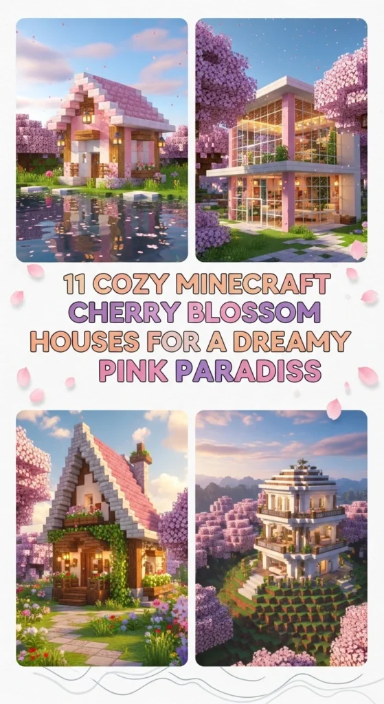 11 Cozy Minecraft Cherry Blossom Houses for a Dreamy Pink Paradise