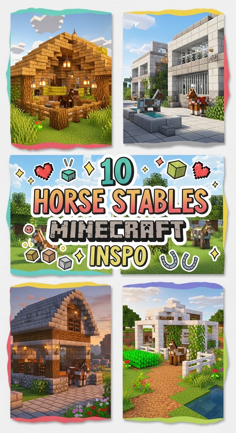 10 Horse Stables Minecraft Inspo