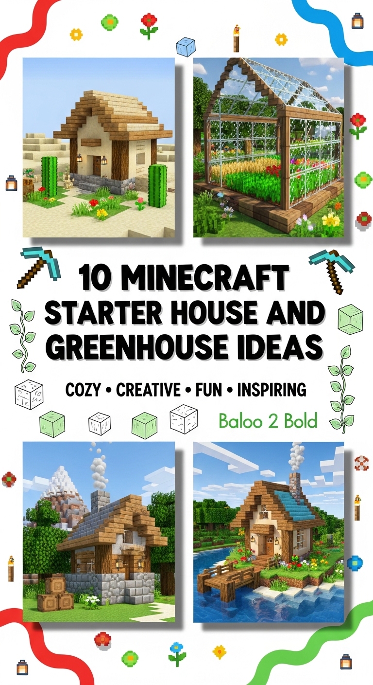 10 Minecraft Starter House and Greenhouse Ideas
