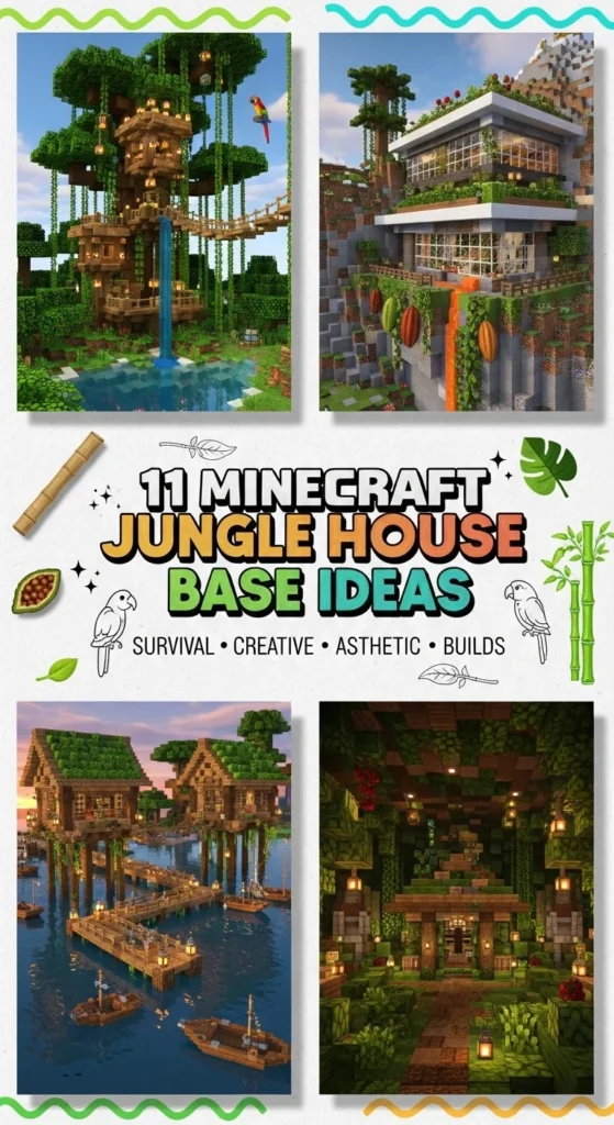 11 Minecraft Jungle House Base Ideas