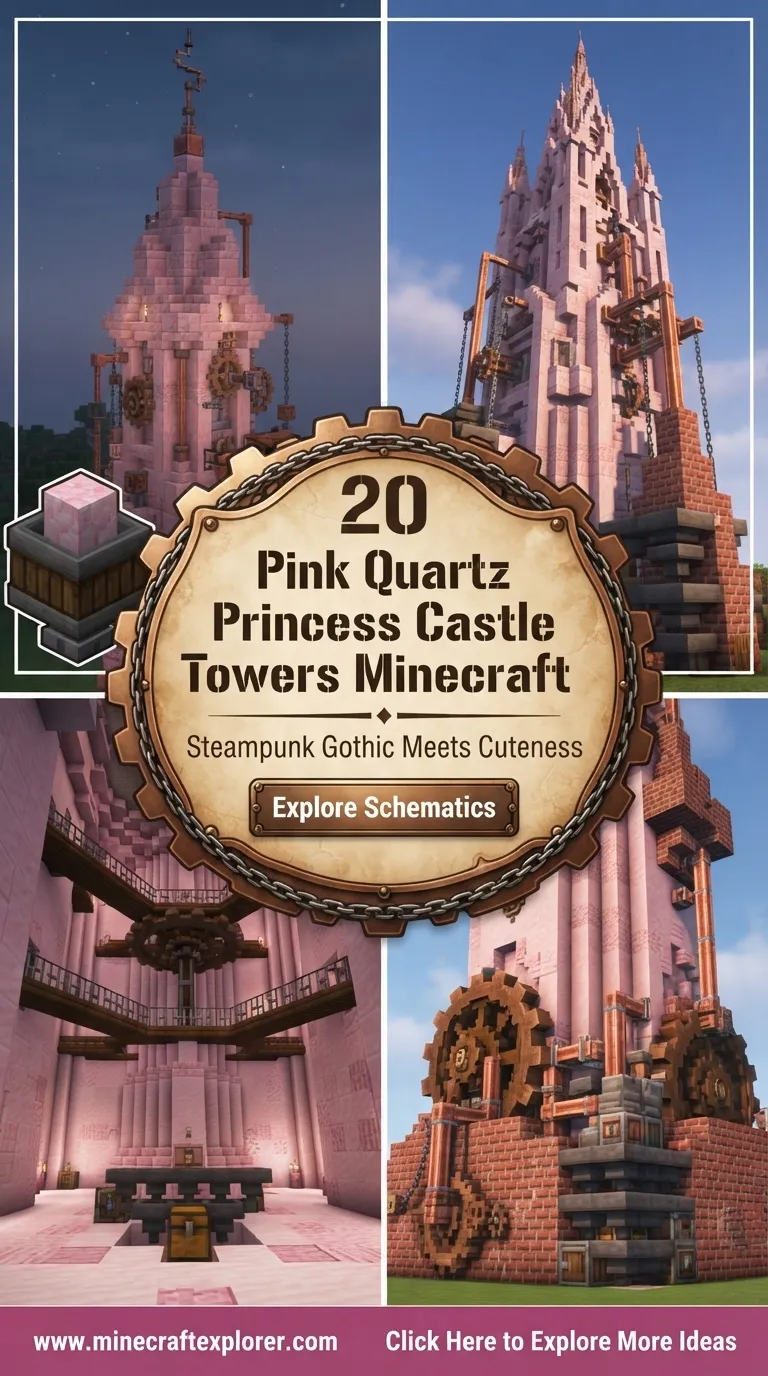 20 Pink Quartz Princess Castle Towers Minecraft 20 Pink Quartz Princess Castle Towers Minecraft