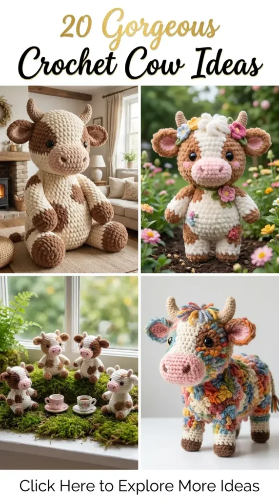 20 Gorgeous Crochet Cow Ideas