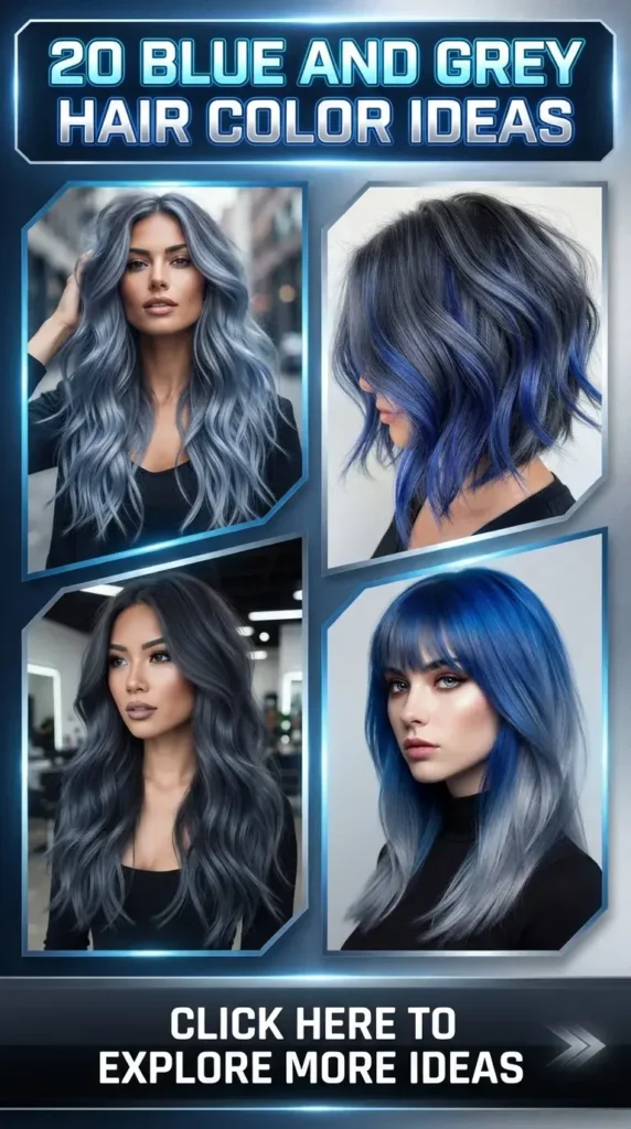 20 Blue and Grey Hair Color Ideas