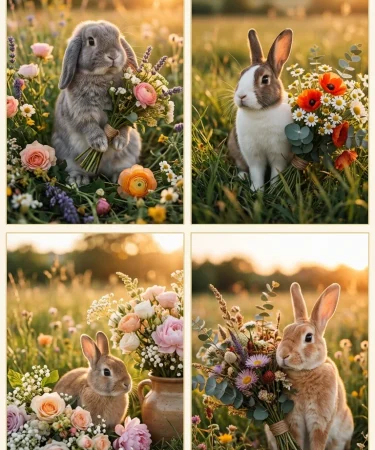 20 Rabbit with Floral Bouquet