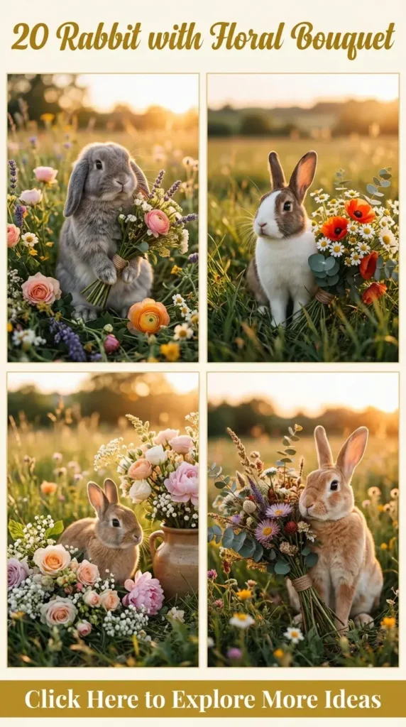 20 Rabbit with Floral Bouquet