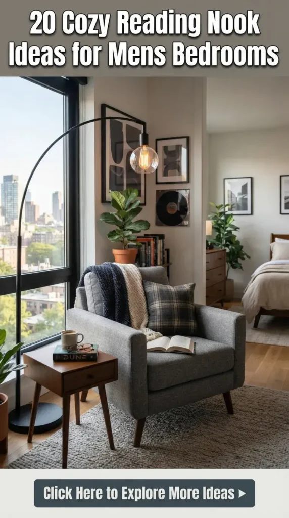 20 Cozy Reading Nook Ideas for Mens Bedrooms