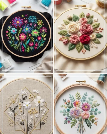 20 Embroidery Flower Stitching Ideas